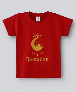 Babyqlo Short Sleeves I Love Ramadan T-Shirt - Red