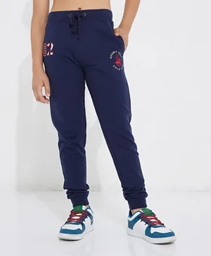 Beverly Hills Polo Club Logo Embroidered Joggers - Dark Blue