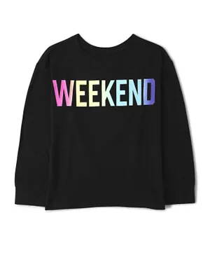 The Children's Place Rainbow Weekend Graphic T-Shirt - Black