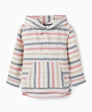 Zippy Striped Hooded Shirt - Multicolor
