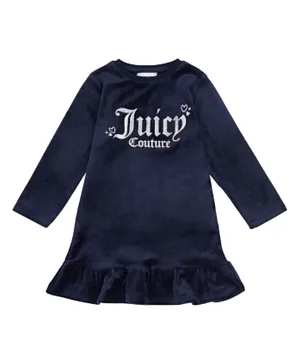 Juicy Couture Glitter Logo Frilled Dress - Blue