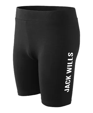 Jack Wills Cotton Graphic Biker Shorts - Black