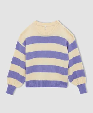 DeFacto Stripe Sweater - Beige