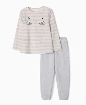 Zippy Kid Striped Pyjamas Set - Light Grey