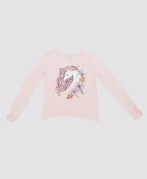 The Children's Place Unicorn Graphic & Embellished T-Shirt - Pink