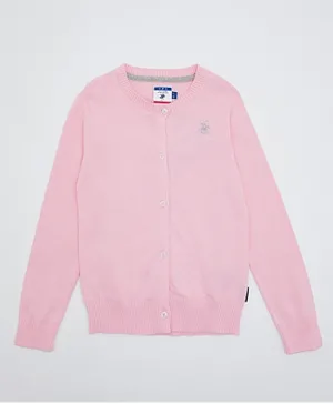 Beverly Hills Polo Club Solid Knit Cardigan - Pink