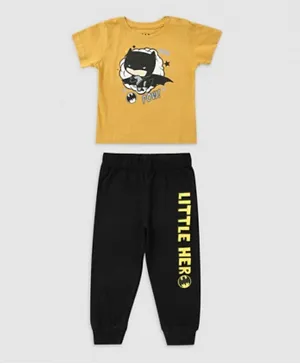 Zarafa Batman Graphic T-Shirt & Joggers Set - Yellow