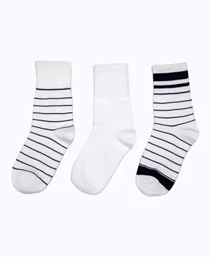 Genius 3 Pack Quarter Length Socks - White