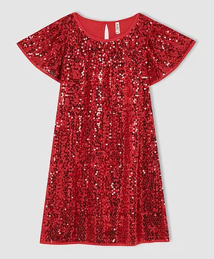 DeFacto Sequin Dress - Red