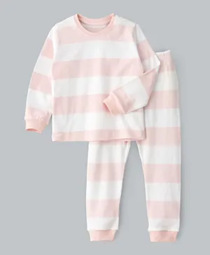 Little Story Striped Nightsuit - Pink