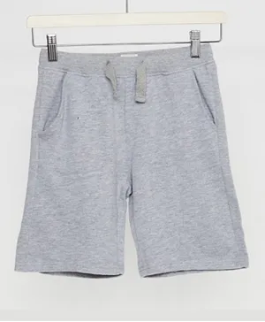 Neon Elastic Waist Knit Shorts - Grey