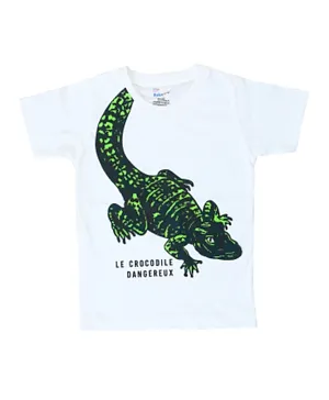 Babyqlo Crocodile Round Neck T-Shirt - White