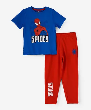 UrbanHaul X Marvel Spiderman Pyjama Set - Blue & Red