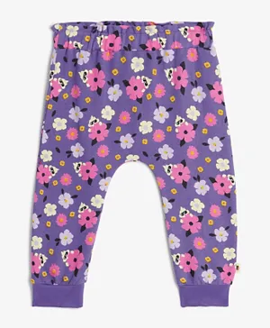 Cheekee Munkee Floral All Over Printed Joggers - Purple