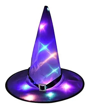 Brain Giggles Halloween Glowing Witch Hat With LED - Light Purple