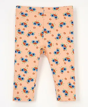 Name It All Over Printed Leggings - Peach