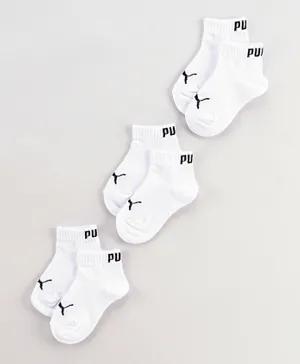 Puma Kids Quarter Socks Pack of 3 - White