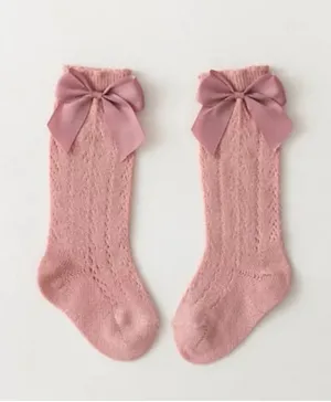 Vanya's Closet Spanish Hollow Mid Tube Socks - Dusty Pink