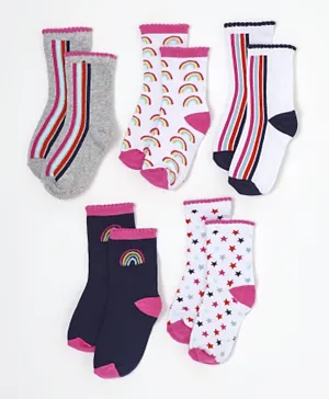 Minoti 5 Pack Rainbow Knitted Socks - Multicolor