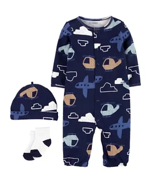 Carter's 3-Piece Take-Me-Home Converter Gown Set - Navy Blue