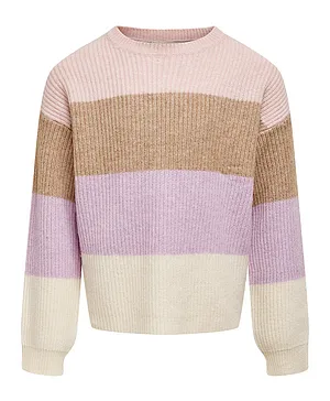 Only Kids Striped Long Sleeves Sweater - Multicolor