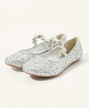 Monsoon Children Sparkle Butterfly Ballerinas - Silver