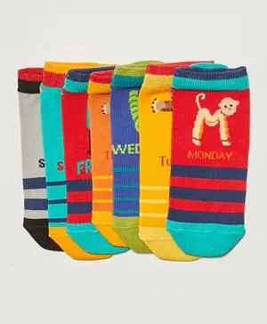 LC Waikiki 7 Pack Monkey Booties Socks - Multicolor