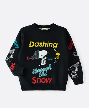 Peanuts Snoopy Christmas Pullover - Black
