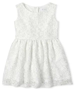 The Children's Place Metallic Lace DR - Simply White