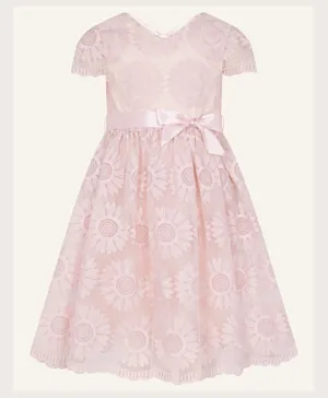 Monsoon Children Estella Embroidered Dress - Pink