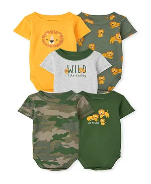 The Children's Place 5 Pack Safari Bodysuit - General Green