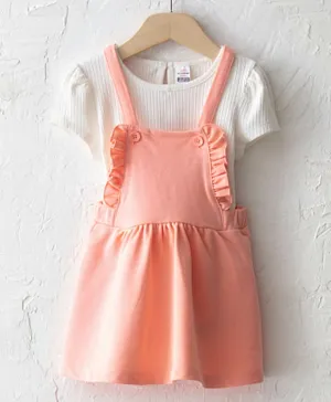 LC Waikiki Baby T-Shirt and Dress 2 Piece Set - Peach
