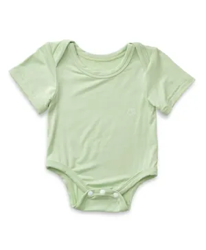 Anvi Baby Organic Bamboo Elephant Graphic Bodysuit - Light Mint