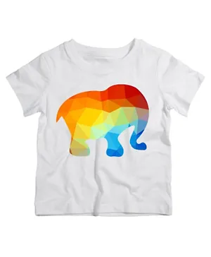 Twinkle Hands Half Sleeves The magical elephant Print Cotton T-Shirt - White