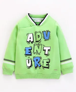 Babyoye Full Sleeves Sweatshirt Text Print - Green