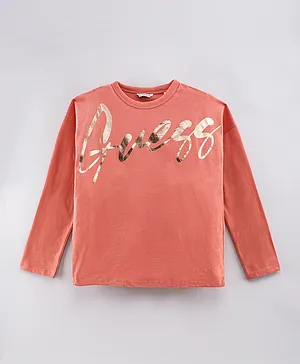 Guess Kids Graphic Cotton T-Shirt - Orange