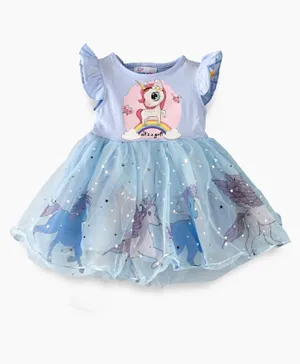 Babyqlo Unicorn It's A Girl Dress - Blue