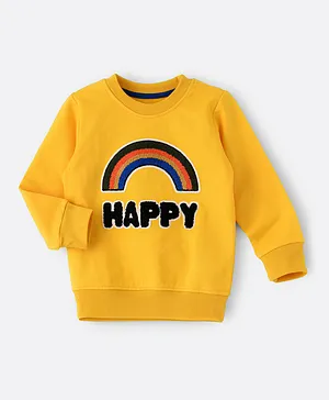 Lamar Kids Happy Patch Sweatshirt - Yellow
