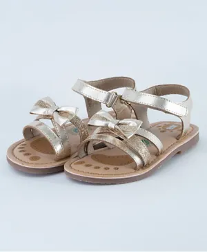 Just Kids Brands Vivian Single Velcro Flat Sandals - Gold