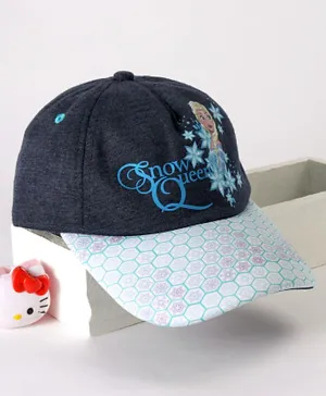 Babyhug Cap Disney Snow Queen Print - Navy Blue