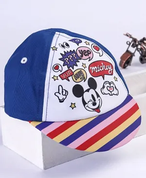 Babyhug Summer Cap Mickey Mouse Print - Blue