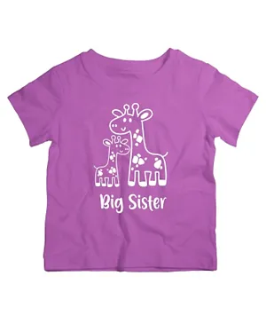 Twinkle Hands Big Sister Print Cotton T-Shirt - Purple