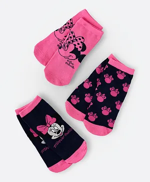 Disney 3 Pack Minnie Mouse Crew Socks - Multicolor