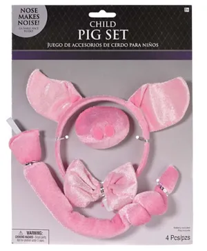 Party Centre Pig Accessory Kit With Sound - Pink