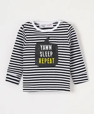 Minoti Yawn Sleep Repeat T-Shirt - Black