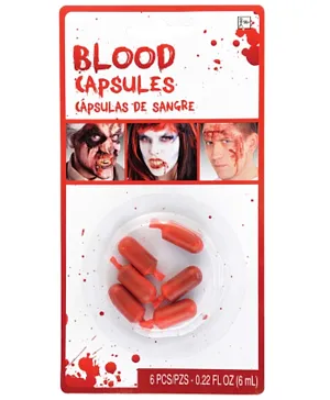 Party Centre Red Blood Capsules - Pack of 6