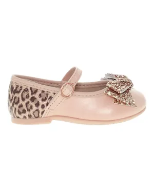 Molekinha Leopard Print Mary Jane Shoes With Bow Details - Rose