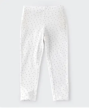 Jelliene Multi Dots Printed Leggings - White
