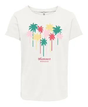 Only Kids Summer Paradise T-Shirt - Cloud Dancer