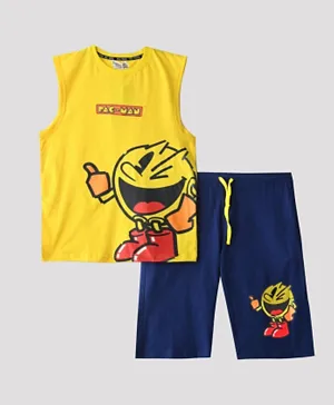 Pac Man T-Shirt With Shorts Set - Yellow
